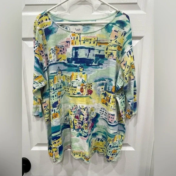 KIM ROGERS Curvy women’s top, size 3X. 3/4 sleeves. Like new condition. - Picture 1 of 7